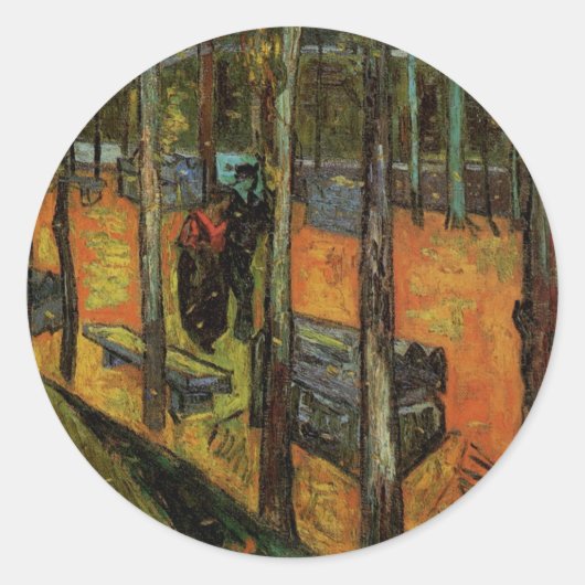 Les Alyscamps (begraafplaats) van Vincent van Gogh Ronde Sticker (Voorkant)