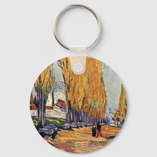 Les Alyscamps (begraafplaats) van Vincent van Gogh Sleutelhanger (Voorkant)