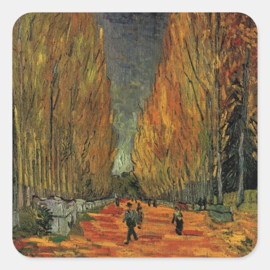 Les Alyscamps (begraafplaats) van Vincent van Gogh Vierkante Sticker (Voorkant)
