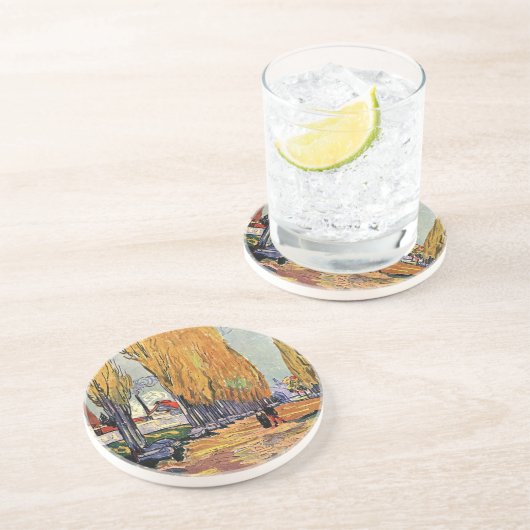 Les Alyscamps van Van Gogh. Autumn landschap Zandsteen Onderzetter (Zijkant)