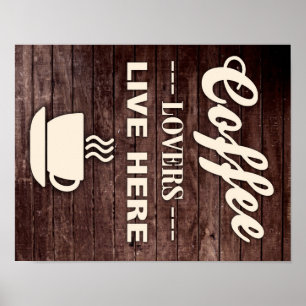 Les amants de café vivent ici affiche