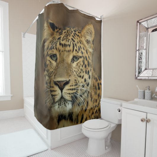Les amateurs de léopard Faune Douche Rideau (En situation)