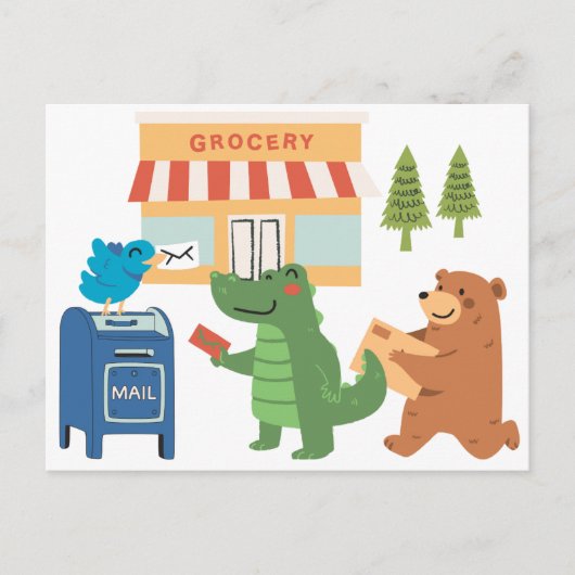 Les amis animaux à la carte postale (Devant)