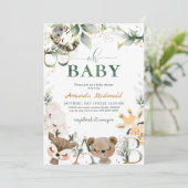 Les amis des forêts boisées oh Invitation baby sho (Debout devant)