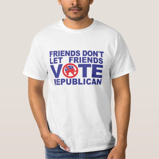 Les amis ne laissent pas les amis voter T-shirt ré (Devant)