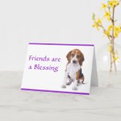 Les amis sont une carte de Chien Chien Beagle Béné (Fleur jaune)