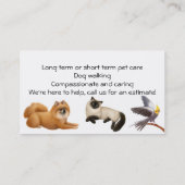 Les amoureux des animaux choient le carte de (Dos)