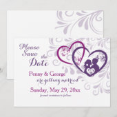 Les amoureux sauvent le faire-part de date (Devant / Derrière)