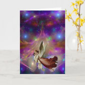 Les anges attendent la carte de voeux (Fleur jaune)