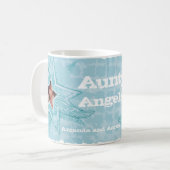 Les anges de Tante dans les étoiles mug bleu glace (Devant gauche)