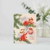 Les anges décorant la carte postale de l'arbre de (Debout devant)