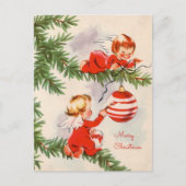 Les anges décorant la carte postale de l'arbre de (Devant)