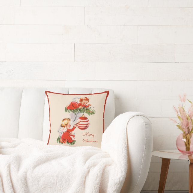 Les anges décorant le Coussin de l'arbre de Noël (Canapé)