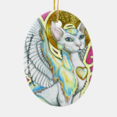 Les Anges Marchent Sur 4 Paws Ornement Ovale (Dos)