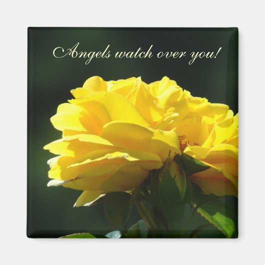 Les anges veillent sur vous ! aimant Fleurs Rose J (Devant)