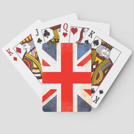 Les Anglais antiqued des cartes de jeu de drapeau (dos)