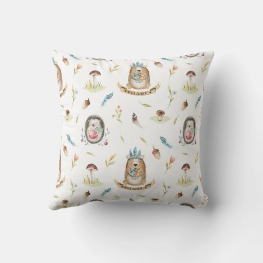 Les animaux de bois portent un Coussin décoratif (Verso)