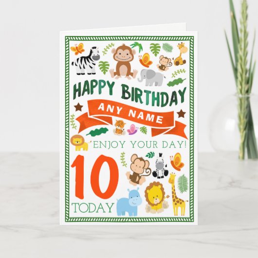 Les animaux de jungle ont personnalisé la carte (Devant)