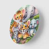 Les Animaux De La Jungle Horloge Murale Pour Les E (Angle)