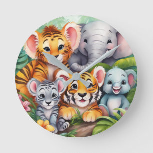 Les Animaux De La Jungle Horloge Murale Pour Les E