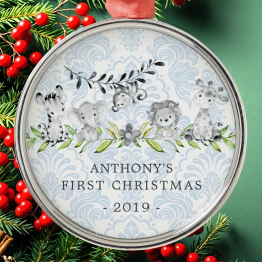 Les animaux de la jungle Premier ornement de Noël