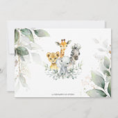 Les animaux de la jungle verdoyante Carte de remer (Dos)