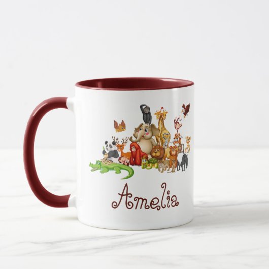 Les animaux de l'enfant personnalisé Mug (Gauche)