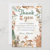 Les animaux des bois mignons Carte de remerciement (Devant)