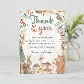 Les animaux des bois mignons Carte de remerciement (Debout devant)