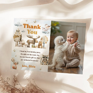 Les animaux des bois mignons Carte de remerciement