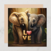 Les animaux mignons en carte amour (Devant / Derrière)