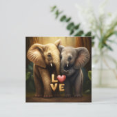 Les animaux mignons en carte amour (Debout devant)