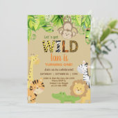 Les animaux Safari garçon Wild Un invitation de 1e (Debout devant)