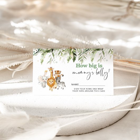 Les animaux Safari la taille de la carte du ventre