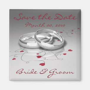 Les anneaux de mariage sauvent le magnet de date