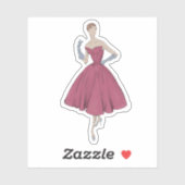 les années 50 et 60s mode illustration autocollant (Feuille)