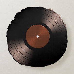 les années 70 album Vinyl Round Coussin