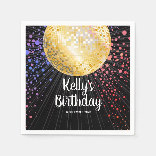 les années 70, boule disco, serviettes en papier d (Devant)