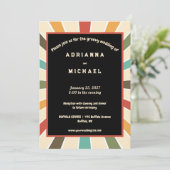 les années 70 Colorful Retro Nostalgia Faire-part (Debout devant)