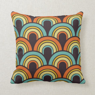 les années 70 coussin motif rétro du jeu de coul