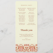 les années 70 programme de mariage orange inspiré  (Dos)