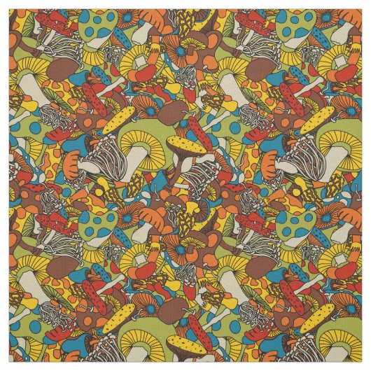les années 70 tissu de champignon psychédélique (Échantillon)