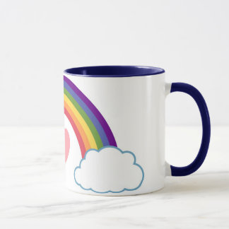 les années 80 coeur et arc-en-ciel - tasse