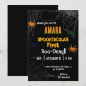 Les araignées d'Halloween Invitation d'anniversair (Devant / Derrière)