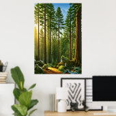 Les arbres dans la forêt | AI Art Poster (Bureau à domicile)