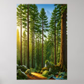Les arbres dans la forêt | AI Art Poster (Devant)