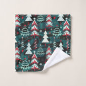 Les arbres de Noël. (Gant de toilette)