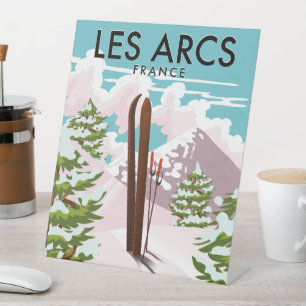 Les Arcs France reisski Reclamebord Met Voetstuk