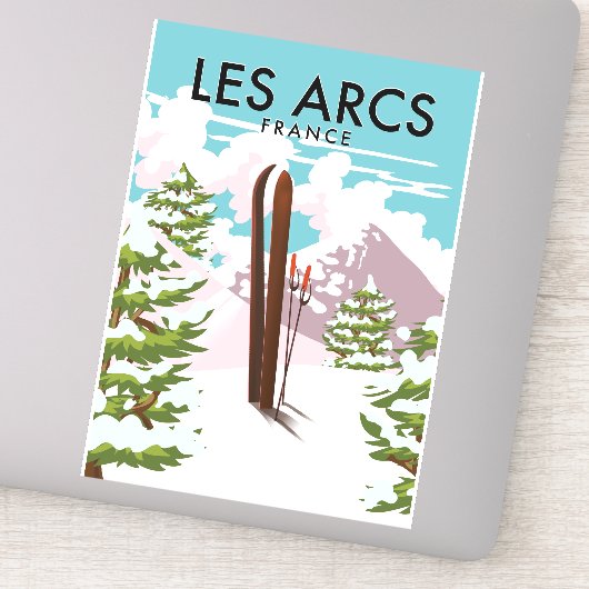 Les Arcs France reisski Sticker (Detail)