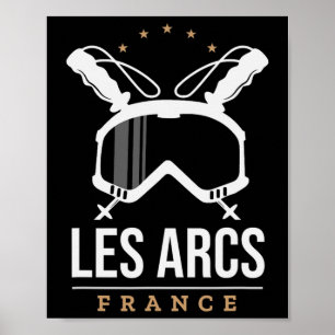 Les Arcs France Skigebied  Skiën Snowboar Poster